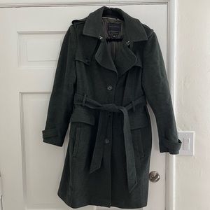 Banana Republic Forest Green Wool Trench